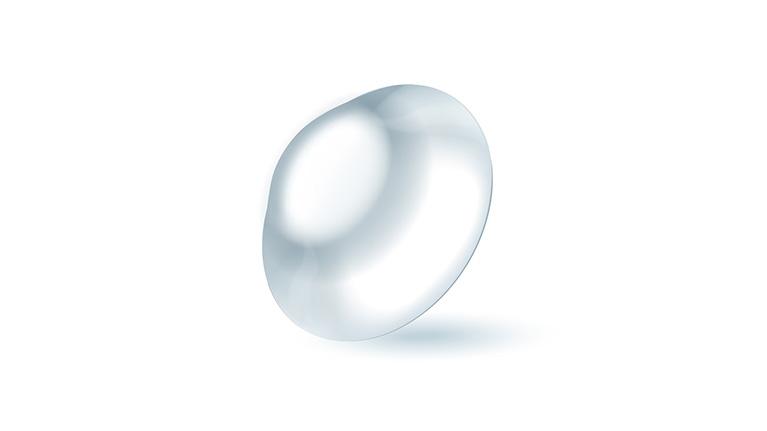 3D illustration of specialized rigid contact lens for the night. 