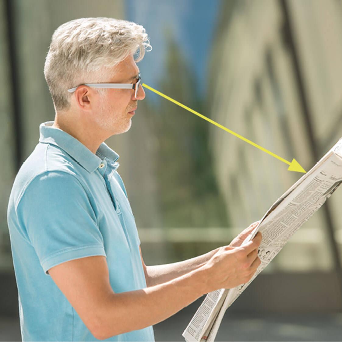 Progressive lens optimised for conventional reading behaviour